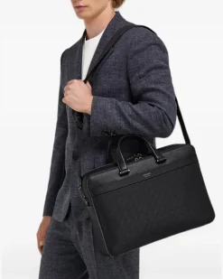monogram briefcase - Schwarz