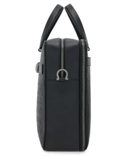 monogram briefcase - Schwarz
