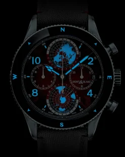 Montblanc 1858 Geosphere Chronograph 0 Oxygen Limited Edition - 290 Exemplare - Red - TITAN, KERAMIK - MB132303 - Uhr