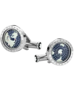 Montblanc 1858 Geosphere Manschettenknöpfe - Edelstahl - MB126165 - Cufflinks