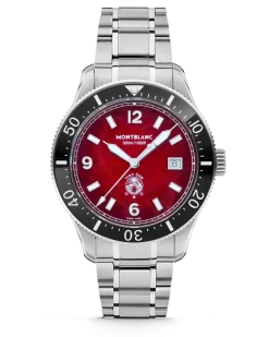 Montblanc Iced Sea Automatic Date - Burgunderrot - Stahl - Keramik - MB132291 - Uhr