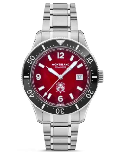 Montblanc Iced Sea Automatic Date - Burgunderrot - Stahl - Keramik - MB132291 - Uhr