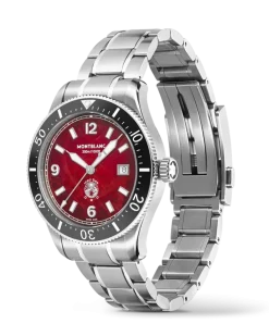 Montblanc Iced Sea Automatic Date - Burgunderrot - Stahl - Keramik - MB132291 - Uhr