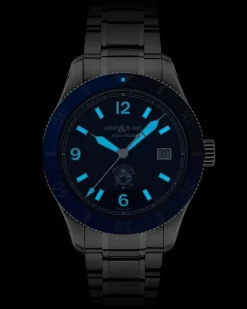 Montblanc 1858 Iced Sea Automatic Date - Blau - Stahl - Keramik - MB129369 - Uhr