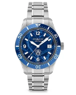 Montblanc 1858 Iced Sea Automatic Date - Blau - Stahl - Keramik - MB129369 - Uhr