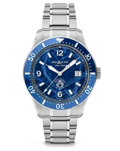 Montblanc 1858 Iced Sea Automatic Date - Blau - Stahl - Keramik - MB129369 - Uhr