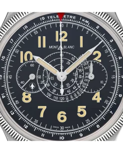 Montblanc 1858 Minerva Monopusher Chronograph Red Arrow Limited Edition - 88 Exemplare - Schwarz - STAHL, GRAUGOLD - MB129614 - Uhr