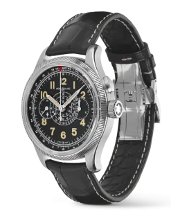 Montblanc 1858 Minerva Monopusher Chronograph Red Arrow Limited Edition - 88 Exemplare - Schwarz - STAHL, GRAUGOLD - MB129614 - Uhr