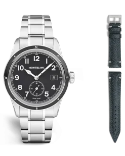 Montblanc 1858 Small Second 0 Oxygen - Schwarz - Stahl - Keramik - MB136355 - Uhr