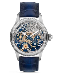 Montblanc 1858 The Unveiled Minerva Chronograph Limited Edition - 100 Exemplare - Blau - STAHL, GRAUGOLD - MB133296 - Uhr