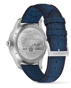 Montblanc 1858 The Unveiled Secret Minerva Monopusher Chronograph Limited Edition - 58 Exemplare - Blau / Silberfarben - STAHL, GRAUGOLD
