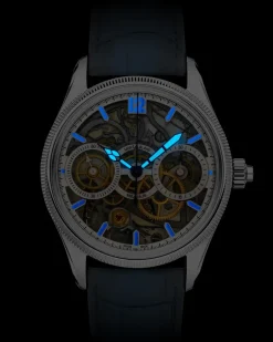 Montblanc 1858 The Unveiled Secret Minerva Monopusher Chronograph Limited Edition - 58 Exemplare - Blau / Silberfarben - STAHL, GRAUGOLD