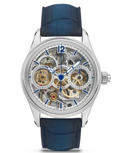 Montblanc 1858 The Unveiled Secret Minerva Monopusher Chronograph Limited Edition - 58 Exemplare - Blau / Silberfarben - STAHL, GRAUGOLD