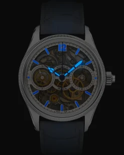 Montblanc 1858 The Unveiled Secret Minerva Monopusher Chronograph Limited Edition - 58 Exemplare - Blau / Silberfarben - STAHL, GRAUGOLD