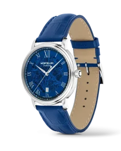 Montblanc Tradition Automatic Date Blau - Stahl - MB131274 - Uhr