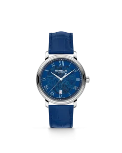 Montblanc Tradition Automatic Date Blau - Stahl - MB131274 - Uhr