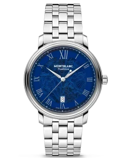 Montblanc Tradition Automatic Date Blau - Stahl - MB131275 - Uhr