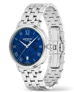 Montblanc Tradition Automatic Date Blau - Stahl - MB131275 - Uhr