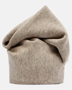 Mütze Willow aus Wolle, Kaschmir und Leinen Beige