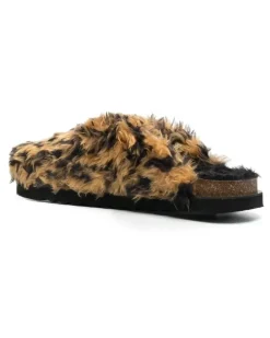 Mules aus Faux Fur - Braun