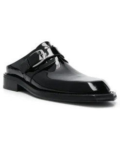 Mules mit eckiger Kappe - Schwarz