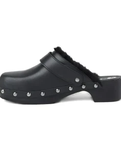 Mules mit Nieten - Schwarz