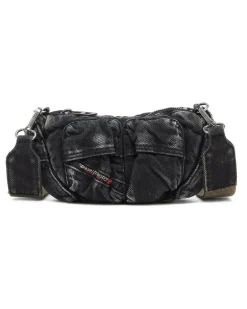 Multi-Pkts-Kleine Multipocket-Tasche aus gewaschenem Denim - Schultertaschen - Unisex - Grau