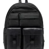 Multi-Pkts - Rucksack aus Nylon mit Fronttaschen - Rucksäcke - Unisex - Schwarz
