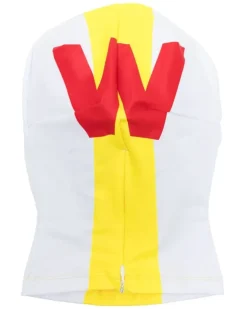 Mundschutzmaske mit grafischem Print - Weiß