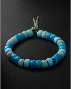 Mykonos Forte Beads Blackened Gold Multi-Stone Bracelet Blue