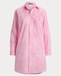 Nachthemd aus Batist mit Paisley-Motiv Pink