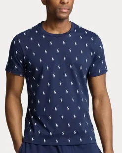 Nachthemd aus Baumwolljersey mit Pony Blue