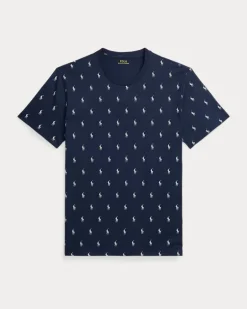 Nachthemd aus Baumwolljersey mit Pony Blue