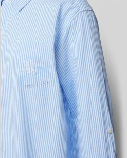Nachthemd mit Brusttasche Blau