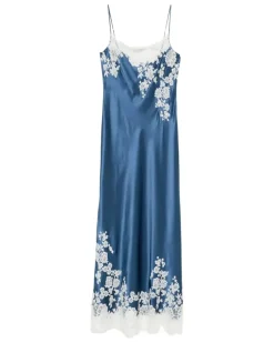 Nachthemd mit Spitze - Blau