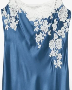 Nachthemd mit Spitze - Blau