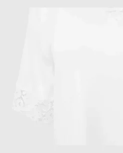 Nachthemd mit Spitzenbesatz Weiss