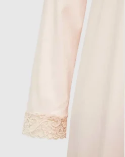 Nachthemd mit Spitzenbesatz Pink