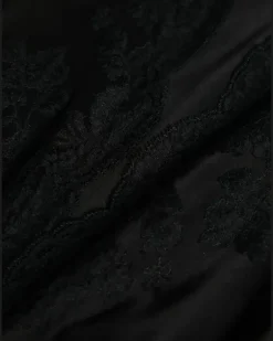 Nachthemd mit Spitze - Schwarz