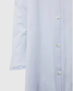Nachthemd mit unifarbenem Design und Knopfleiste Hellblau