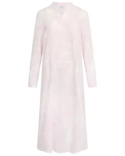 Nachthemd mit V-Ausschnitt und Blumenmotiv - Rosa