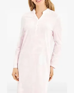 Nachthemd mit V-Ausschnitt und Blumenmotiv - Rosa