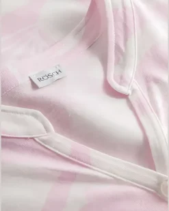 Nachthemd mit V-Ausschnitt und Blumenmotiv - Rosa