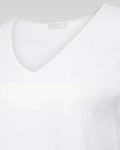 Nachthemd mit V-Ausschnitt Weiss