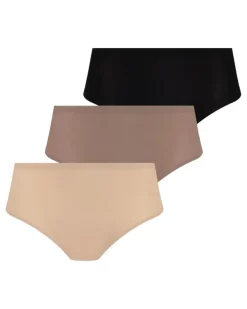 Nahtlose Shorty Slips (3er-Set) - Schwarz