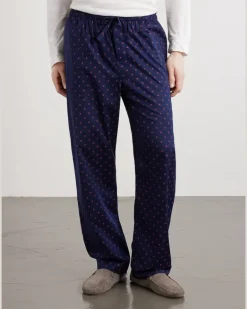 Nelson 109 Printed Cotton Pyjama Trousers Blue