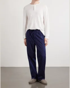 Nelson 109 Printed Cotton Pyjama Trousers Blue