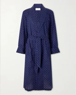 Nelson 109 Printed Cotton Robe Blue