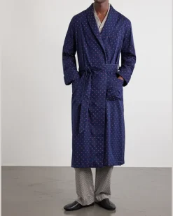 Nelson 109 Printed Cotton Robe Blue