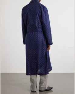 Nelson 109 Printed Cotton Robe Blue